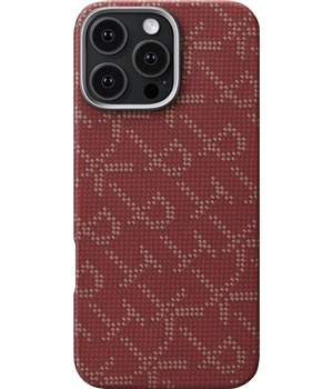 Pitaka Tactile Woven Case Monogram aramidov kryt s podporou MagSafe pro Apple iPhone 16 Pro erven