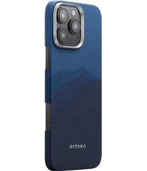 Pitaka Tactile Woven Case StarPeak fosforeskujc aramidov kryt pro Apple iPhone 16 Pro modr / tmav modr