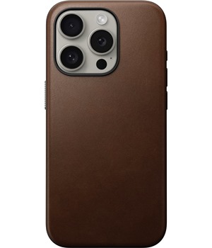 Nomad Modern Leather koen zadn kryt pro Apple iPhone 15 Pro tmav hnd