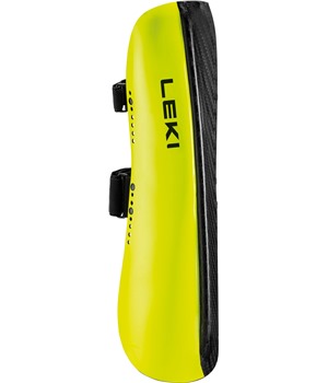 LEKI Shin Guard Carbon Railroad Race Long, black-neonyellow, 46 cm