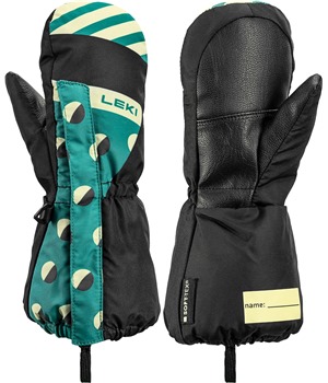 LEKI Little Paw Mitt Long, black-medium green-frozen yellow, 1.0