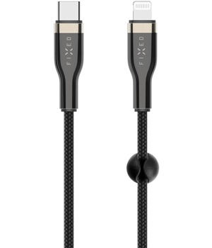FIXED USB-C / Lightning 60W 2m černý kabel - Huramobil