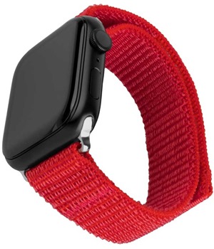 FIXED Nylon Sporty Strap nylonov emnek pro Apple Watch Ultra / 2 49mm erven