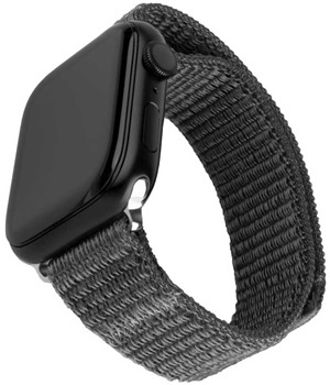 FIXED Nylon Sporty Strap nylonov emnek pro Apple Watch 38 / 40 / 41mm tmav ed