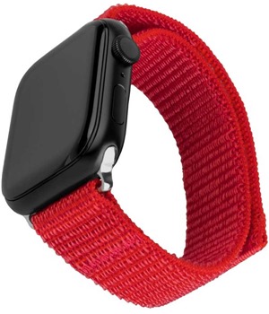 FIXED Nylon Sporty Strap nylonov emnek pro Apple Watch 38 / 40 / 41mm erven