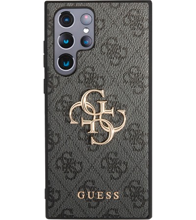 Guess PU 4G Metal Logo zadn kryt pro Samsung Galaxy S24 Ultra ed