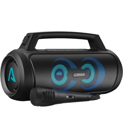 LAMAX PartyGo1 Play reproduktor ern 4smarts GaN Flex Pro 200W PD / QC nabjeka s prodluovacm adaptrem ,LDNIO SC10610 prodluovac kabel 2m 10x zsuvka, 5x USB-A, 1x USB-C bl 