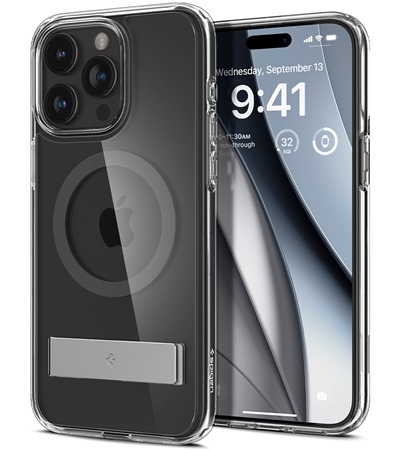 Spigen Ultra Hybrid S zadn kryt se stojnkem a podporou MagSafe pro Apple iPhone 15 Pro ed
