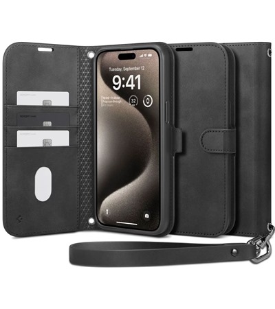 Spigen Wallet S Pro flipov pouzdro pro Apple iPhone 15 Pro ern