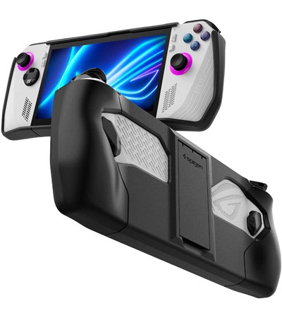 Spigen Thin Fit Pro zadn kryt se stojnkem pro ASUS ROG Ally ern ASUS TUF Gaming P1 hern podloka pod my ern ,ASUS ROG Scabbard II Medium hern podloka pod my erven / ern 