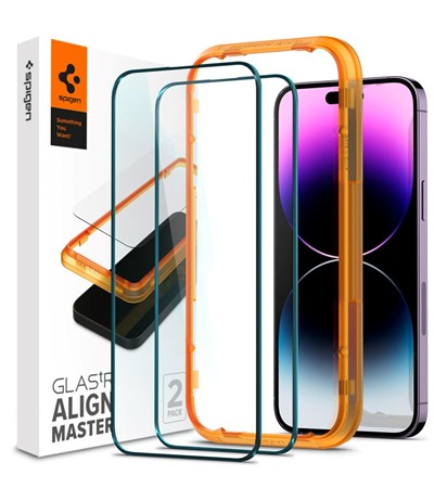 Spigen Glas.tR AlignMaster tvrzen sklo pro Apple iPhone 14 Pro ern 2ks ASUS TUF Gaming P1 hern podloka pod my ern ,ASUS ROG Scabbard II Medium hern podloka pod my erven / ern 