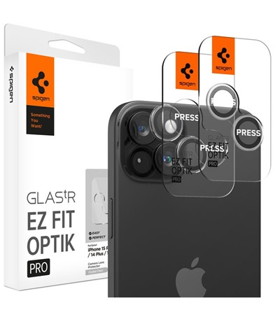 Spigen Glass.tR EZ Fit Optik Pro tvrzen sklo na oky fotoapartu pro Apple iPhone 14 / 15 / 16 Pro a Pro Max 2ks ir