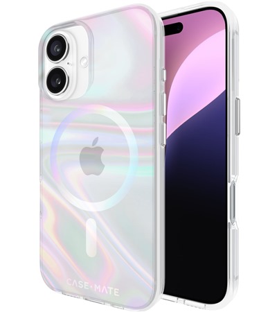 Case Mate Soap Bubble odoln zadn kryt s podporou MagSafe pro Apple iPhone 16 duhov