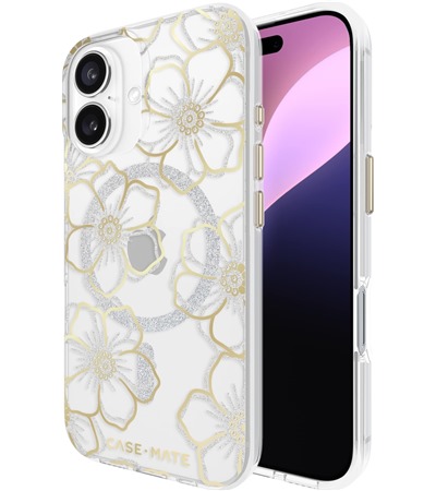 Case Mate Floral Gems odoln zadn kryt s podporou MagSafe pro Apple iPhone 16 zlat