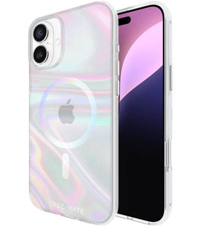 Case Mate Soap Bubble odoln zadn kryt s podporou MagSafe pro Apple iPhone 16 Plus duhov