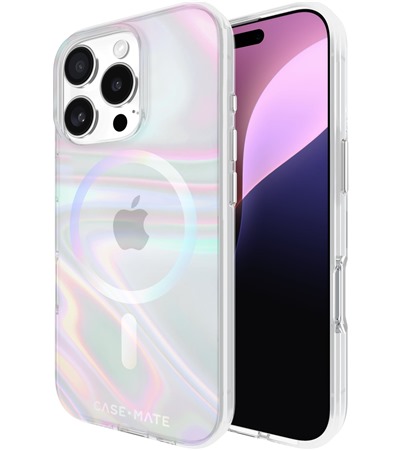 Case Mate Soap Bubble odoln zadn kryt s podporou MagSafe pro Apple iPhone 16 Pro duhov