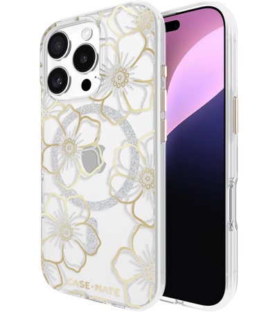 Case Mate Floral Gems odoln zadn kryt s podporou MagSafe pro Apple iPhone 16 Pro zlat