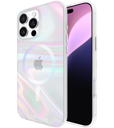 Case Mate Soap Bubble odoln zadn kryt s podporou MagSafe pro Apple iPhone 16 Pro Max duhov