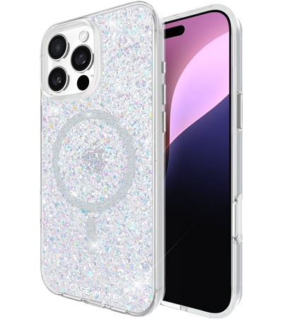 Case Mate Twinkle Disco odoln zadn kryt s podporou MagSafe pro Apple iPhone 16 Pro Max stbrn