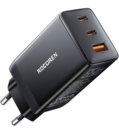 Rocoren GaN Pro 65W nabjeka do st ern 4smarts GaN Flex Pro 200W PD / QC nabjeka s prodluovacm adaptrem ,Tech-Protect PC6X6 prodluovac kabel 2m 6x zsuvka, 3x USB-A 3x USB-C 