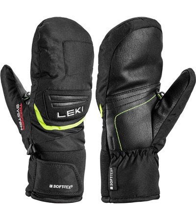 LEKI Griffin 3D Junior Mitt, black-yellow, 4.0