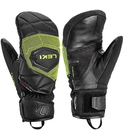 LEKI WCR Coach 3D Junior Mitt, black-ice lemon, 4.0