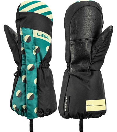 LEKI Little Paw Mitt Long, black-medium green-frozen yellow, 1.0