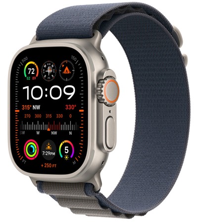 Apple Alpine Loop provlkac emnek Alpsk tah pro Apple Watch 42 / 44 / 45 / 49mm Blue S