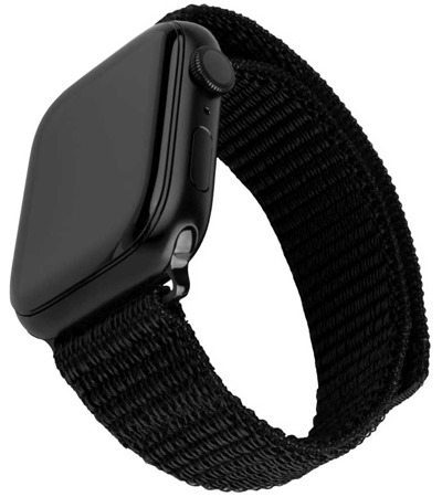 FIXED Nylon Sporty Strap nylonov emnek pro Apple Watch 42 / 44 / 45mm ern