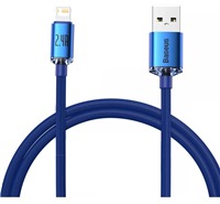 Baseus Crystal Shine Series USB-A / Lightning 20W 1,2m opleten modr kabel