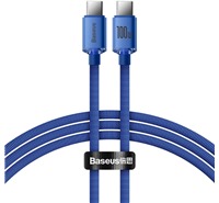 Baseus Crystal Shine Series USB-C / USB-C 100W 1,2m opleten modr kabel