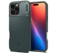 Spigen Optik Armor zadn kryt s krytkou kamery a podporou MagSafe pro Apple iPhone 16 Pro zelen