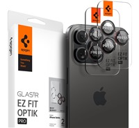 Spigen Glass.tR EZ Fit Optik Pro L-Series tvrzen sklo na oky fotoapartu pro Apple iPhone 14 / 15 / 16 Pro a Pro Max 2ks ern / erven