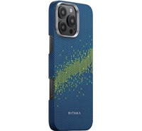 Pitaka Tactile Woven Case StarPeak fosforeskujc aramidov kryt pro Apple iPhone 16 Pro modr / zelen