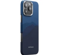 Pitaka Tactile Woven Case StarPeak fosforeskujc aramidov kryt pro Apple iPhone 16 Pro modr / tmav modr