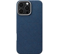 Pitaka Tactile Woven Case Monogram aramidov kryt s podporou MagSafe pro Apple iPhone 16 Pro modr