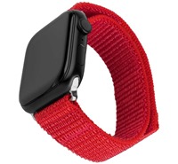 FIXED Nylon Sporty Strap nylonov emnek pro Apple Watch 42 / 44 / 45mm erven