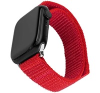 FIXED Nylon Sporty Strap nylonov emnek pro Apple Watch 38 / 40 / 41mm erven