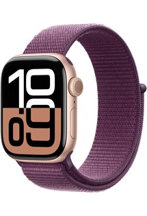 Apple Watch Series10 Cellular 42mm Rose Gold + Plum Sport Loop