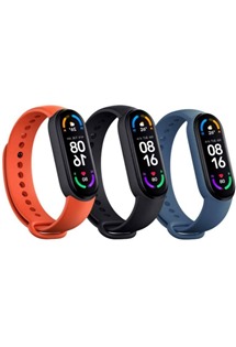 Xiaomi nhradn emnek pro Mi Smart Band 6 (3 pack) ern / oranov / modr