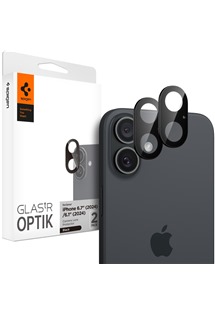 Spigen Glass.tR Optik tvrzen sklo na oky fotoapartu pro Apple iPhone 16 / 16 Plus 2ks ern