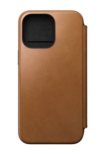 Nomad Modern Leather Folio kožené flipové pouzdro pro Apple iPhone 15 Pro Max světle hnědé