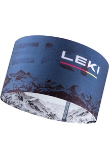 LEKI XC Headband, dark denim-white-poppy red, One size