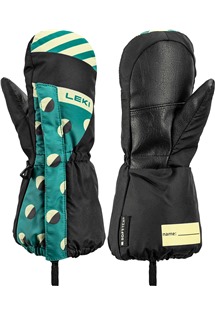 LEKI Little Paw Mitt Long, black-medium green-frozen yellow, 1.0