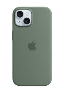 Apple silikonový zadní kryt s podporou MagSafe pro Apple iPhone 15 cypřišově zelený