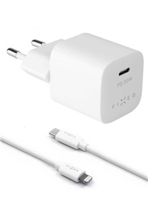 FIXED Mini 30W PD nabjeka s kabelem USB-C / Lightning 1m bl