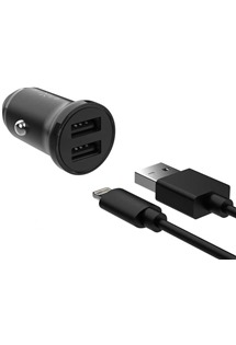 FIXED 15W nabjeka do auta s kabelem USB-A / Lightning 1m ern