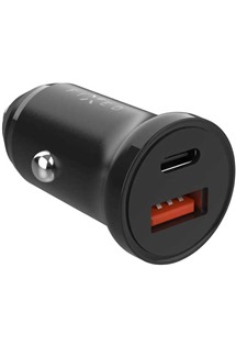 FIXED 20W PD nabjeka do auta s 1x USB-A a 1x USB-C vstupem ern