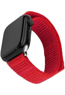 FIXED Nylon Sporty Strap nylonov emnek pro Apple Watch 42 / 44 / 45mm erven