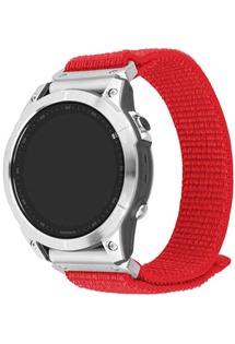 FIXED Nylon Sporty Strap nylonov emnek pro Garmin 22mm QuickFit erven